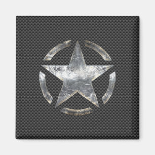 Stencil Vintag Tag Carbon Fibre Style Magnet