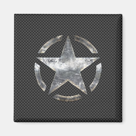 Stencil Vintag Tag Carbon Fibre Style Magnet (Vorne)