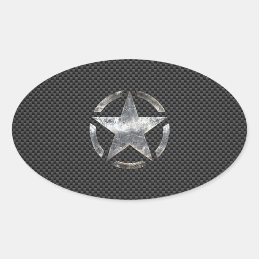 Stencil Vintag Tag Carbon Fibre Style Ovaler Aufkleber (Vorderseite)