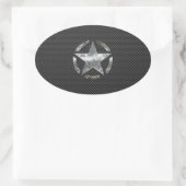 Stencil Vintag Tag Carbon Fibre Style Ovaler Aufkleber (Tasche)