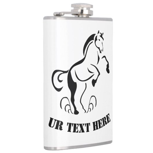 Stenciled Black Horating with Dust Wirbel Flachmann (Rechts)