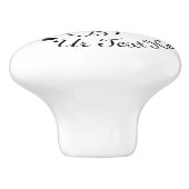 Stenciled Black Horating with Dust Wirbel Keramikknauf (Seitenansicht)