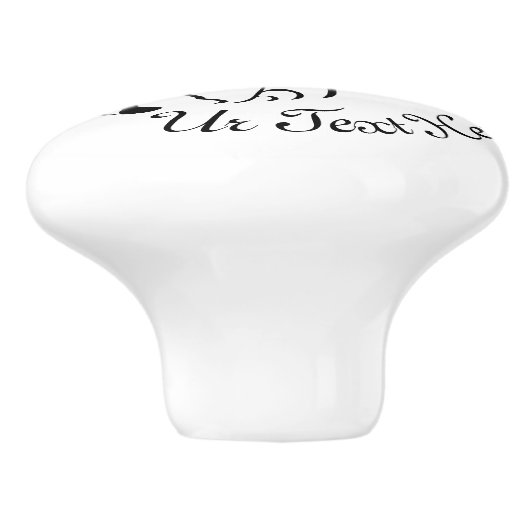 Stenciled Black Horating with Dust Wirbel Keramikknauf (Seitenansicht)