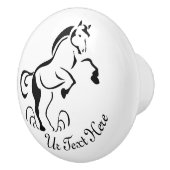 Stenciled Black Horating with Dust Wirbel Keramikknauf (Rechts)