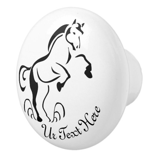 Stenciled Black Horating with Dust Wirbel Keramikknauf (Rechts)