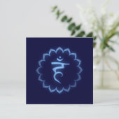 "Stenciled" Crown Chakra - Sahasrara Einladung (Stehend Vorderseite)