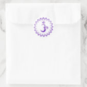 "Stenciled" Crown Chakra - Sahasrara Runder Aufkleber (Tasche)