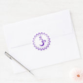 "Stenciled" Crown Chakra - Sahasrara Runder Aufkleber (Umschlag)