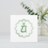 "Stenciled" Herz Chakra - Anahata Einladung (Stehend Vorderseite)