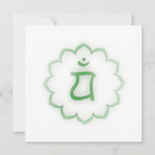 "Stenciled" Herz Chakra - Anahata Einladung (Vorderseite)
