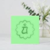 "Stenciled" Herz Chakra - Anahata Einladung (Stehend Vorderseite)