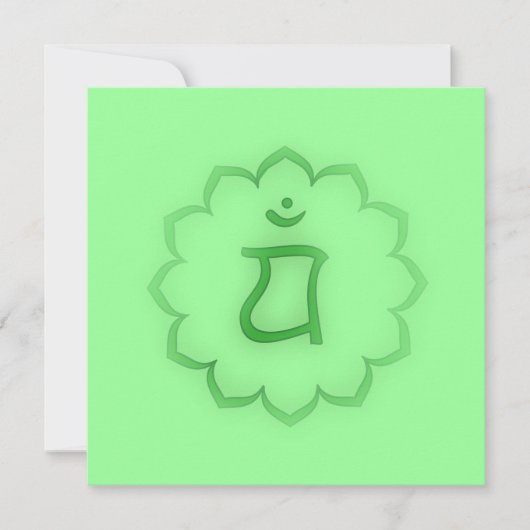 "Stenciled" Herz Chakra - Anahata Einladung (Vorderseite)