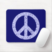 Stenciled Peace - Powblue on Deep Navy Mousepad (Mit Mouse)