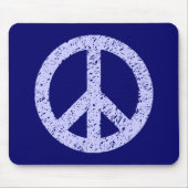 Stenciled Peace - Powblue on Deep Navy Mousepad (Vorne)
