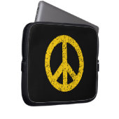 Stenciled Peace Symbol - Amber on Blk Laptopschutzhülle (Vorne Rechts)