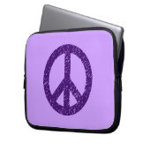 Stenciled Peace Symbol - DP Lila auf Lilac Laptopschutzhülle (Vorderseite Links)