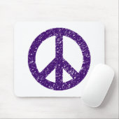 Stenciled Peace Symbol - DP Lila Mousepad (Mit Mouse)