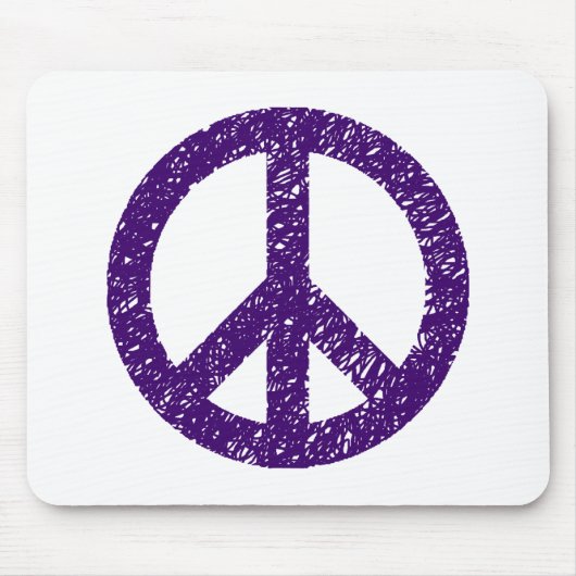 Stenciled Peace Symbol - DP Lila Mousepad (Vorne)
