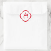 "Stenciled" Root Chakra - Muladhara Runder Aufkleber (Tasche)