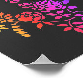 Stenciled Rose Blume Abstrakt Colors Poster (Ecke)