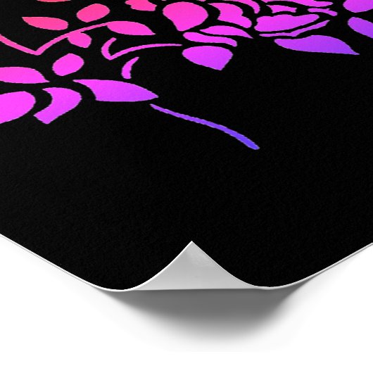 Stenciled Rose Blume Abstrakt Colors Poster (Ecke)