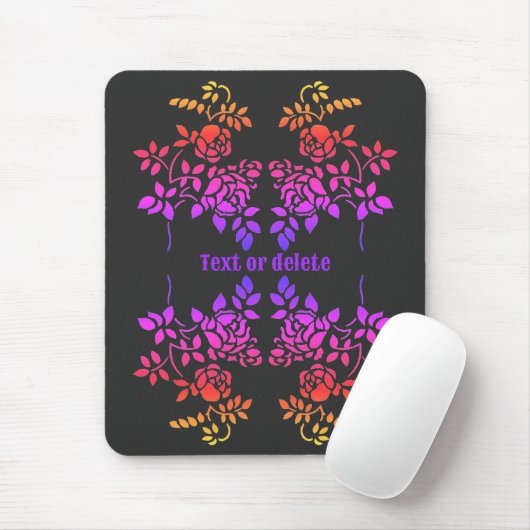 Stenciled Rose Blume Abstrakte Farben Personalisie Mousepad (Mit Mouse)