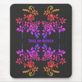 Stenciled Rose Blume Abstrakte Farben Personalisie Mousepad (Vorne)