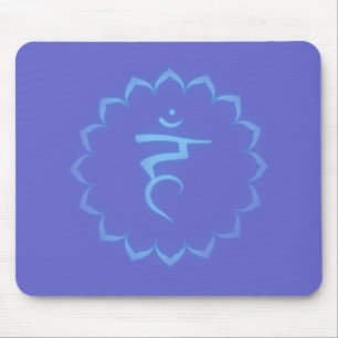 "Stenciled" Throat Chakra - Light Blue Mousepad