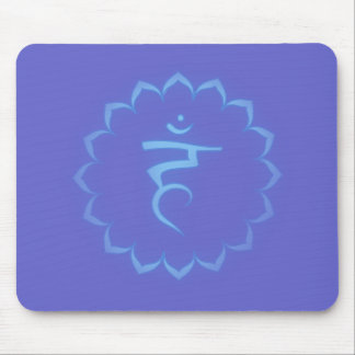 "Stenciled" Throat Chakra - Light Blue Mousepad