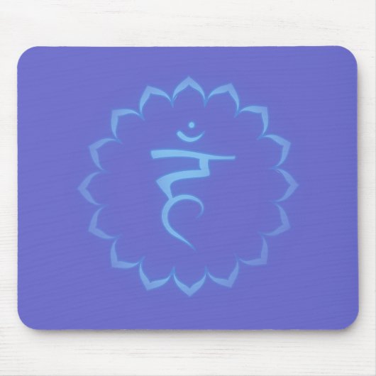 "Stenciled" Throat Chakra - Light Blue Mousepad (Vorne)