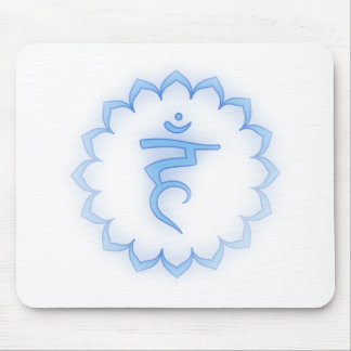 "Stenciled" Throat Chakra - Light Blue Mousepad
