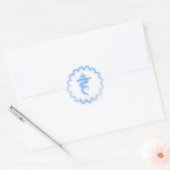"Stenciled" Throat Chakra - Light Blue Runder Aufkleber (Umschlag)