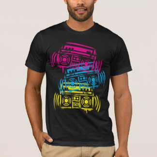 Stencilierte Boomboxen T-Shirt