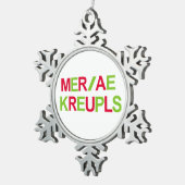 Steno Gerichts-Berichts-Weihnachtsfeiertag Schneeflocken Zinn-Ornament (Rechts)