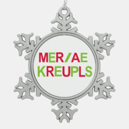 Steno Gerichts-Berichts-Weihnachtsfeiertag Schneeflocken Zinn-Ornament