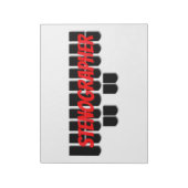 Steno-Maschinentasten in Rot und Schwarz Notizblock (Rotiert)