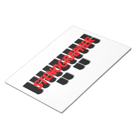 Steno-Maschinentasten in Rot und Schwarz Notizblock (angewinkelt)