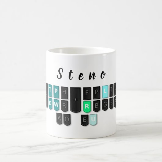 Steno Tastatur-Tasse Kaffeetasse (Mittel)