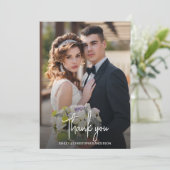 Stently Elegant Foto Wedding Vielen Dank Dankeskarte (Stehend Vorderseite)