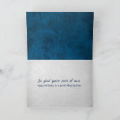 Step Brother Birthday Blue Leather Karte (Innenseite)