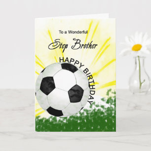 Step Brother Birthday Soccer Card Karte