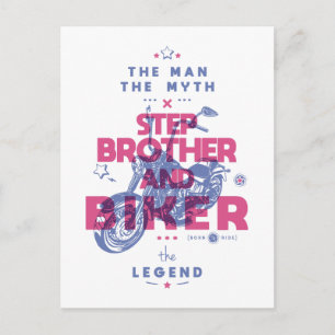 Step Bruder und biker der Mann der Mythos der Lege Postkarte