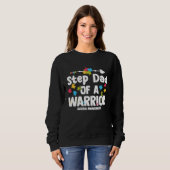 Step Dad of a Warriors Autism Family Puzzle Awaren Sweatshirt (Vorne ganz)