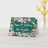 Step Daughter 34. Geburtstag Grüne Blume Karte (Gelbe Blume)