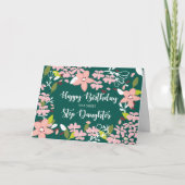 Step Daughter Birthday Green Blume Karte (Vorderseite)