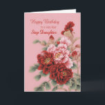 Step Daughter Birthday Peonies Karte<br><div class="desc">Eine wunderbare Abbildung von rosa und roten Pfennigfuchtern,  um Ihrer Stieftochter einen glücklichen Geburtstag zu wünschen. Diese Karte ist voller Liebe,  elegant und elegant zugleich.</div>