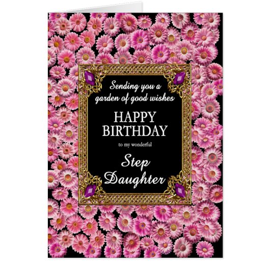 Step Daughter Birthday Pink Daisies (Vorne)