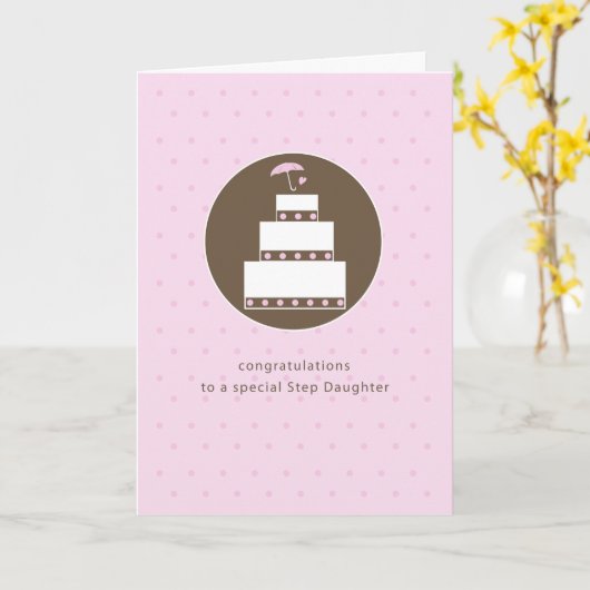 Step Daughter, Brautparty Cake Gratulation Karte (Gelbe Blume)