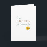 Step Daughter-in-Law Birthday Sonnenblume Karte<br><div class="desc">Herzlichen Glückwunsch Geburtstagskarte mit Foto einer Sonnenblume und modernen,  sauberen Script-Schriftart. Notiert auch familiäre Beziehungen,  die normalerweise nicht auf Karten zu finden sind: Step Daughter-in-Law.</div>