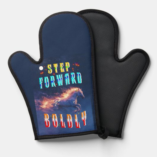 Step Forward Boldly Ofenhandschuh (Vorderseite/Rückseite)